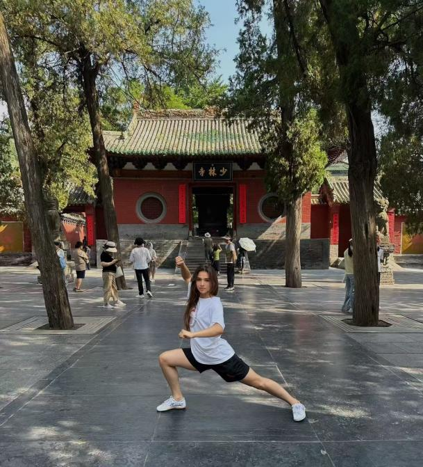 伊丽莎白在河南登封学习武术。受访者供图